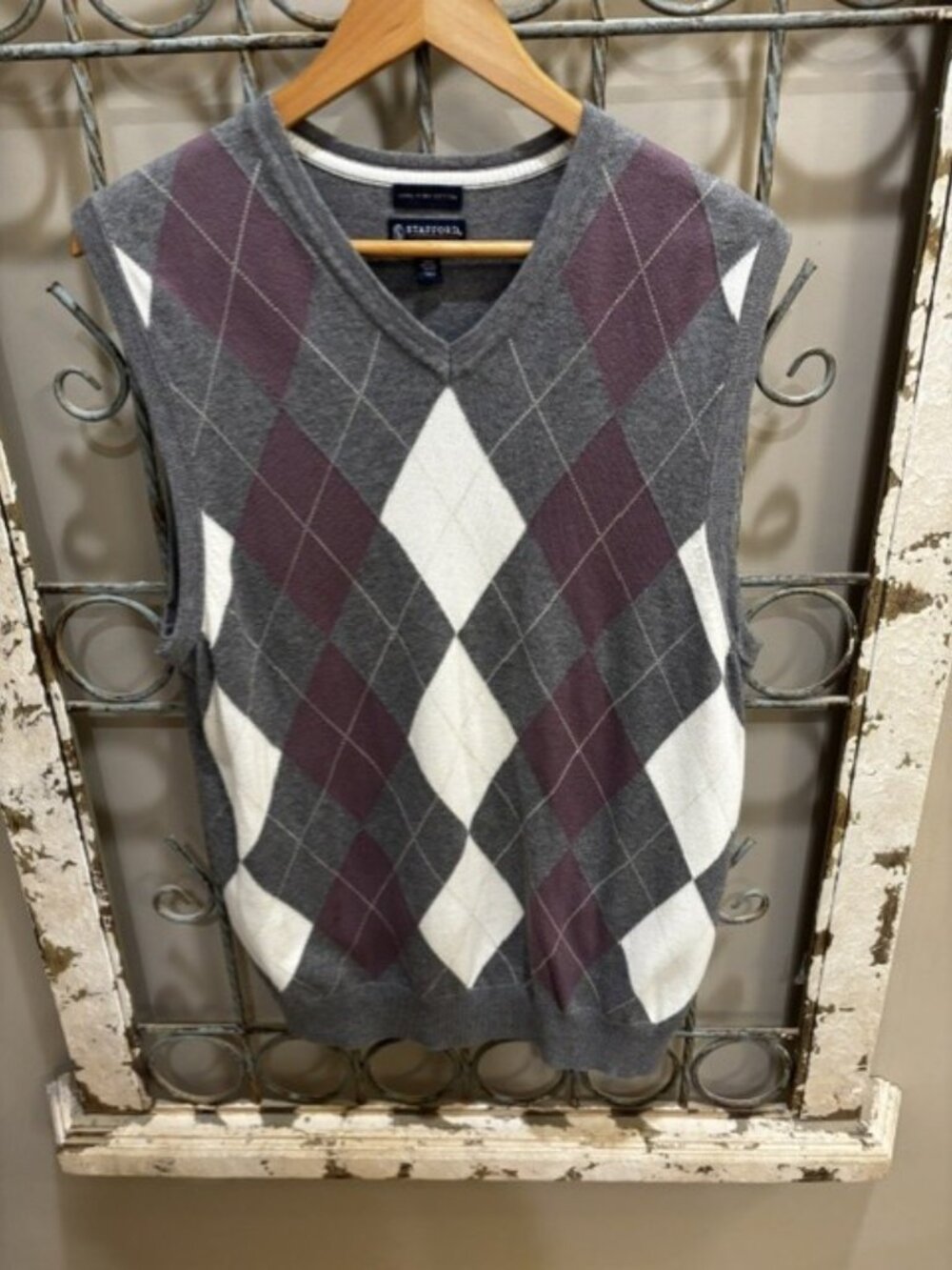 Stafford Signature V-neck Sweater Vest Mens-Large